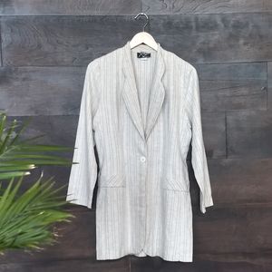Vintage 80s Oversized Linen Blazer